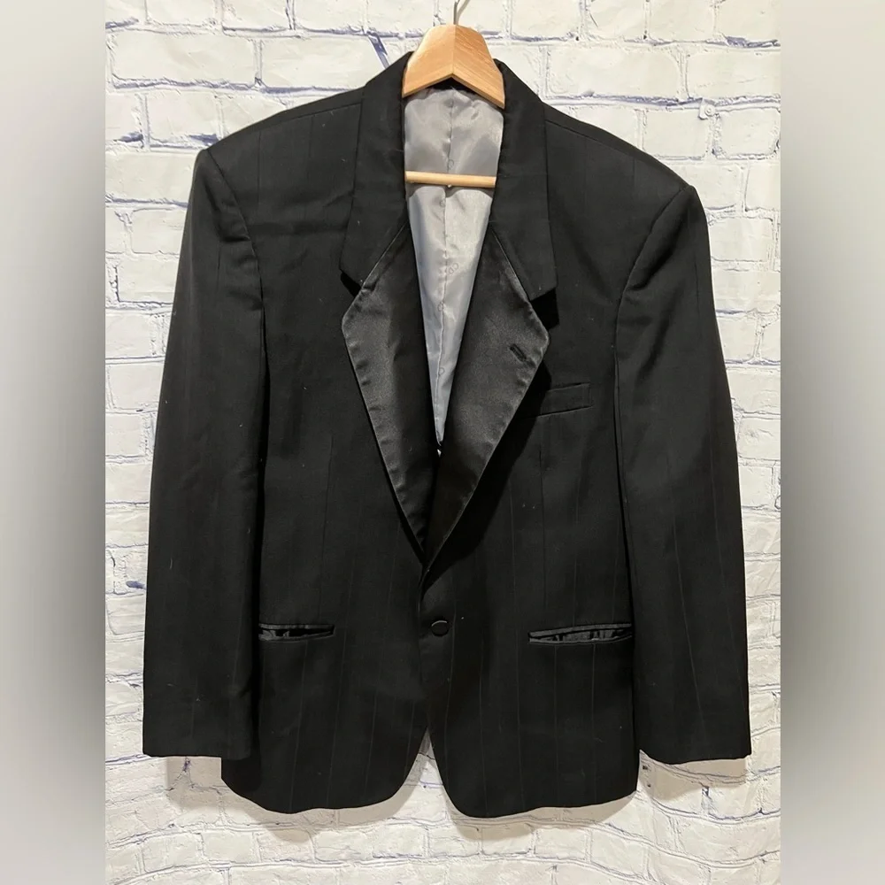 Christian Dior Monsieur Paris New York Mens Black Suit Blazer Jacket 42 R